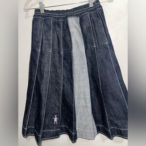 NWT Marni Dance Bunny Pleated Denim Skirt sz40